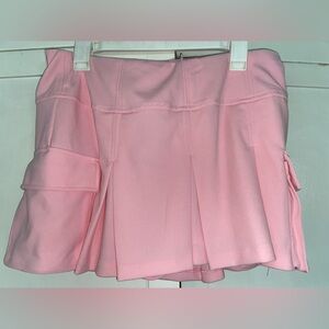 Pastel Pink Pleated Skort with Flared Design